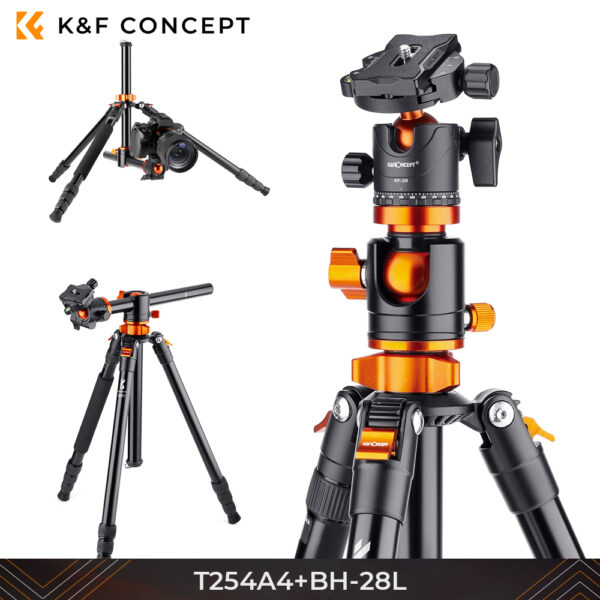 Trípode Cenital K&F T254A8 + BH 28L_tiendafotográfica